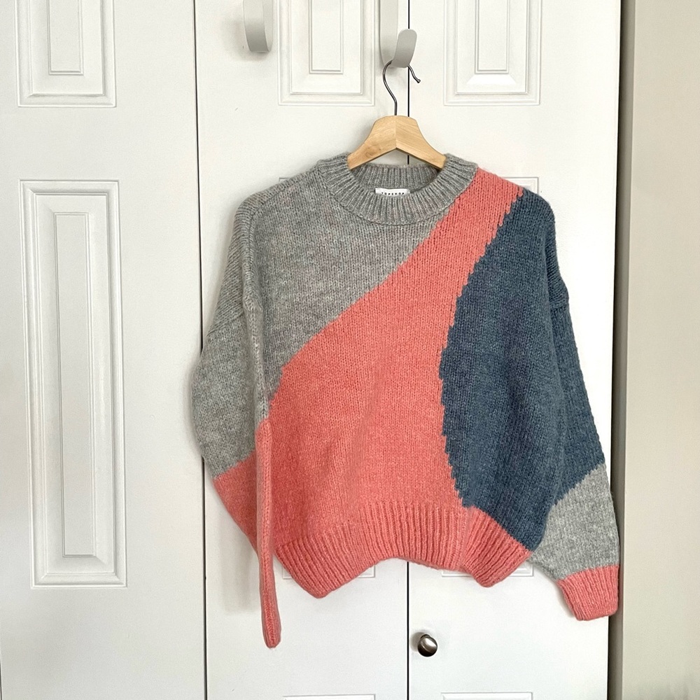 Topshop Abstract Colorblock Sweater - Picture 4 of 5